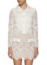 SELF-PORTRAIT - Ivory Button Floral Guipure Cropped Jacket