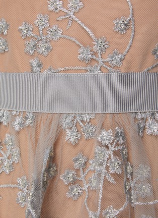  - SELF-PORTRAIT - Embroidered Blossom Tiered V-Neck Midi Dress