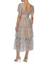 SELF-PORTRAIT - Embroidered Blossom Tiered V-Neck Midi Dress