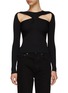 Main View - Click To Enlarge - SELF-PORTRAIT - CUTOUT DETAIL RIBBED KNIT LONG SLEEVE TOP