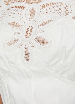  - SELF-PORTRAIT - Lace Bib Cut Out Sleeveless Cotton Mini Dress