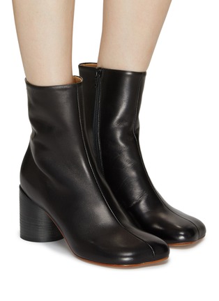 Figure View - Click To Enlarge - MM6 MAISON MARGIELA - ‘ANATOMIC’ ROUND TOE LEATHER ANKLE BOOTS