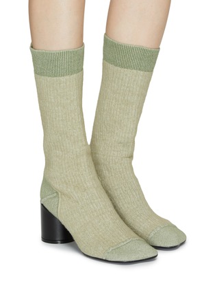 Figure View - Click To Enlarge - MM6 MAISON MARGIELA - ROUND TOE HIGH SHAFT SOCK BOOTS