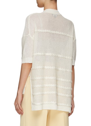 Back View - Click To Enlarge - THEORY - SHORT SLEEVE SHEER KNIT CARDIGAN