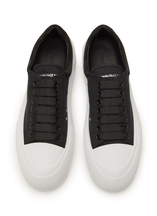 Detail View - Click To Enlarge - ALEXANDER MCQUEEN - ‘Deck Plimsoll’ Canvas Lace-Up Sneakers
