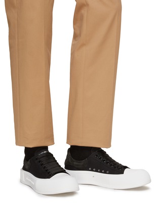 Figure View - Click To Enlarge - ALEXANDER MCQUEEN - ‘Deck Plimsoll’ Canvas Lace-Up Sneakers