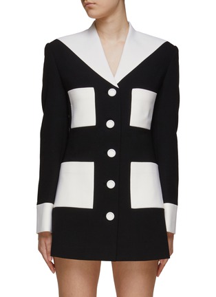 Main View - Click To Enlarge - KIMHĒKIM - ‘Neo-Malevich’ Sailor Collar Single-Breasted Jacket Dress