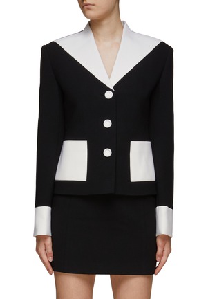 Main View - Click To Enlarge - KIMHĒKIM - ‘Neo-Malevich’ Wide Lapel Wool Blend Single-Breasted Jacket