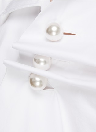  - KIMHĒKIM - ‘Venus’ Pearlescent Button Wrap Front Shirt