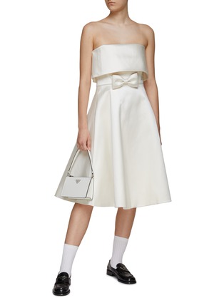Figure View - Click To Enlarge - KIMHĒKIM - ‘Neo-Emma’ Flapped Ribbon Embellished Wool Blend Midi Dress