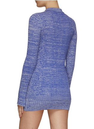 Back View - Click To Enlarge - LIVE THE PROCESS - ‘MARL’ LONG SLEEVE SLIT CUFF KNIT CARDIGAN