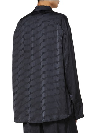 Back View - Click To Enlarge - BALENCIAGA - ‘BB’ Monogram Silky Pyjamas Shirt
