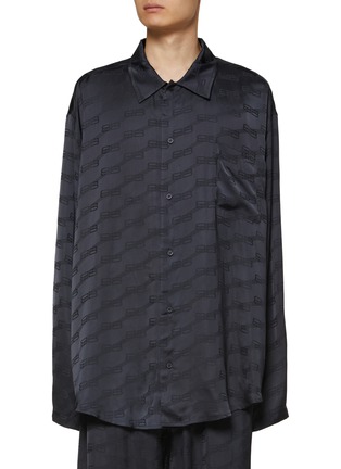 Main View - Click To Enlarge - BALENCIAGA - ‘BB’ Monogram Silky Pyjamas Shirt