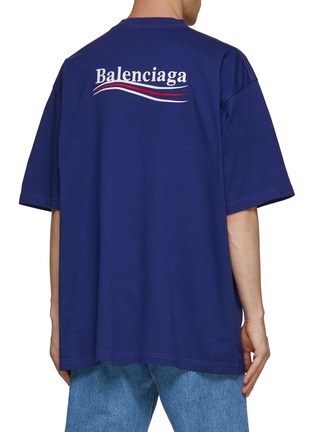 Back View - Click To Enlarge - BALENCIAGA - Campaign Logo Large Fit Cotton Crewneck T-Shirt