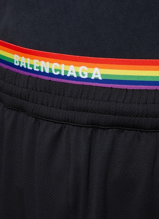  - BALENCIAGA - Rainbow Logo Elastic Waist Mesh Swim Shorts