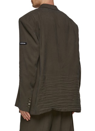 Back View - Click To Enlarge - BALENCIAGA - Creased Fluid Stretch Oversized Single-Breasted Blazer