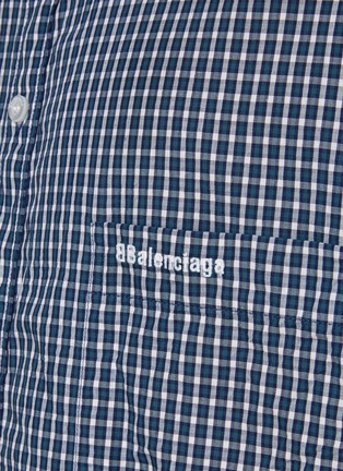  - BALENCIAGA - Large Fit Micro Check Cotton Poplin Shirt