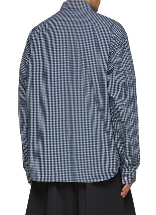 Back View - Click To Enlarge - BALENCIAGA - Large Fit Micro Check Cotton Poplin Shirt