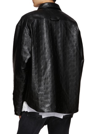 Back View - Click To Enlarge - BALENCIAGA - ‘HIGH FREQUENCY’ LOGO EMBOSSED LEATHER SHIRT JACKET