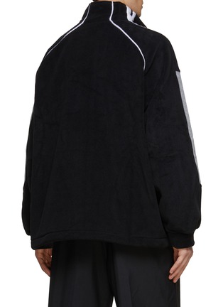 Back View - Click To Enlarge - BALENCIAGA - Contrasting Stripe Fleece Zip-Up Jacket