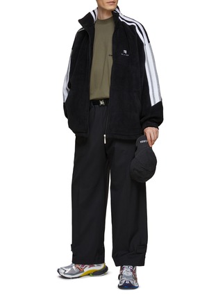Figure View - Click To Enlarge - BALENCIAGA - Contrasting Stripe Fleece Zip-Up Jacket
