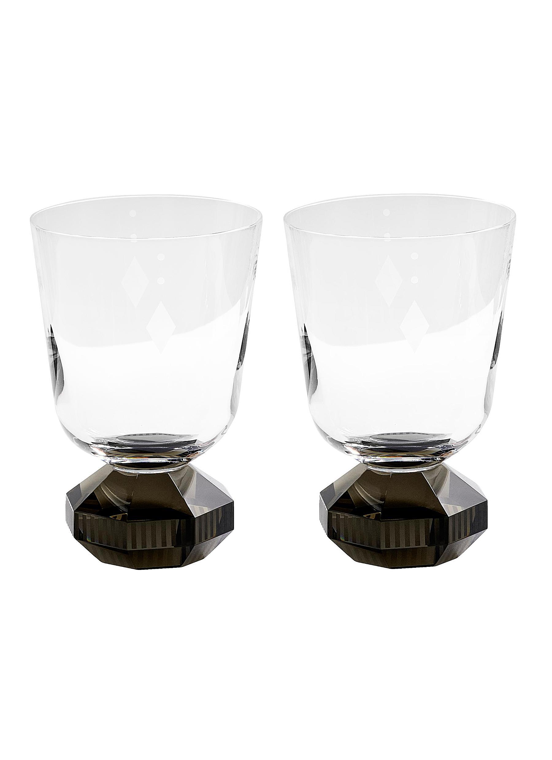 CHELSEA LOW CRYSTAL GLASS SET OF 2 - GREY