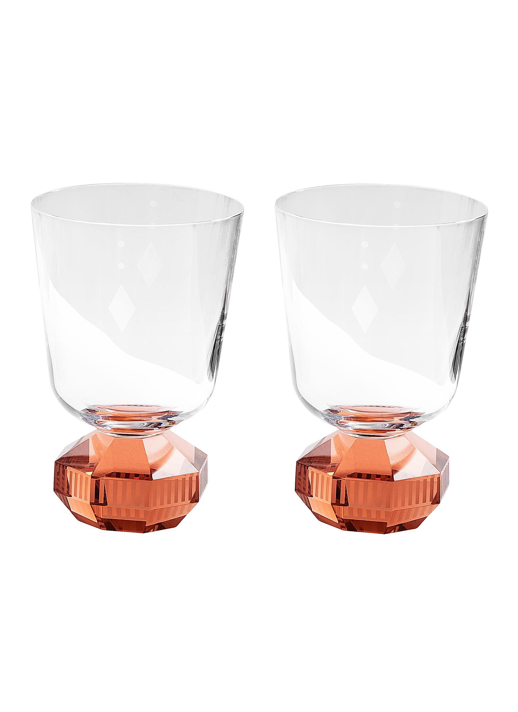 CHELSEA LOW CRYSTAL GLASS SET OF 2 - ROUGE