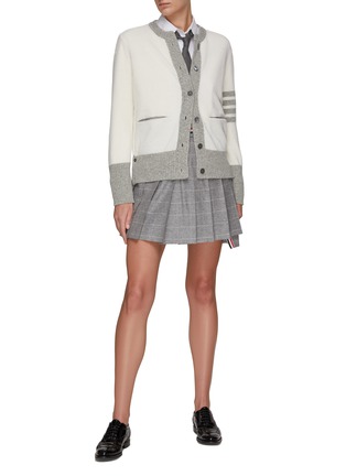 Figure View - Click To Enlarge - THOM BROWNE  - Window Pane Check Pleated Flannel Mini Skirt