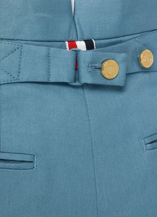  - THOM BROWNE  - Four-Bar Stripe Pleated Cotton Bermuda Shorts