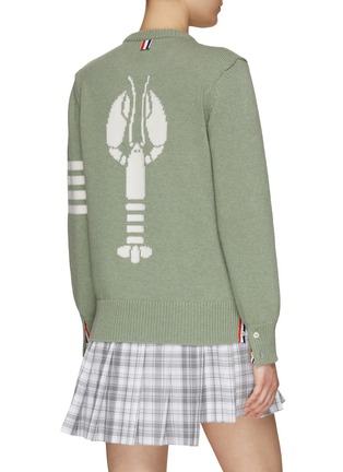 Back View - Click To Enlarge - THOM BROWNE - Lobster Intarsia Four-Bar Stripe Pullover