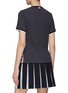 Back View - Click To Enlarge - THOM BROWNE  - SHORT SLEEVE PINSTRIPE RIB SCALLOP COTTON T-SHIRT