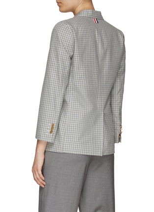 Back View - Click To Enlarge - THOM BROWNE  - FOUR-BAR STRIPE CROPPED SINGLE BREASTED BLAZER