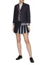 Figure View - Click To Enlarge - THOM BROWNE  - FOUR-BAR CREWNECK CHUNKY POINTELLE MERINO WOOL KNIT CARDIGAN
