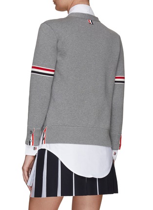 Back View - Click To Enlarge - THOM BROWNE  - OXFORD MILANO STITCH ARMBAND COTTON CARDIGAN SHIRT