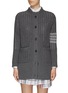 Main View - Click To Enlarge - THOM BROWNE  - FOUR-BAR MERINO WOOL CABLE KNIT CARDIGAN