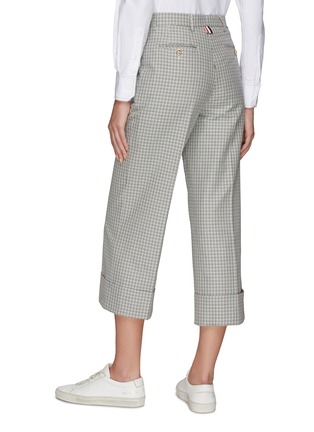 Back View - Click To Enlarge - THOM BROWNE - Houndstooth Cotton Rolled-Up Pants