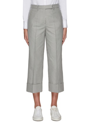 Main View - Click To Enlarge - THOM BROWNE - Houndstooth Cotton Rolled-Up Pants