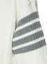  - THOM BROWNE - Four-Bar Stripe Quarter Sleeve Cotton Knit Oversized Cardigan