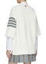 Back View - Click To Enlarge - THOM BROWNE - Four-Bar Stripe Quarter Sleeve Cotton Knit Oversized Cardigan