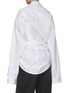 Back View - Click To Enlarge - BALENCIAGA - Twisted Wrap Front Cotton Long-Sleeved Shirt