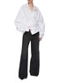 Figure View - Click To Enlarge - BALENCIAGA - Twisted Wrap Front Cotton Long-Sleeved Shirt