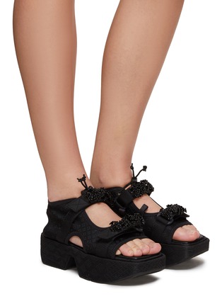 Figure View - Click To Enlarge - CECILIE BAHNSEN - ‘MAY’ CAMELLIA APPLICATION PLATFORM SANDALS