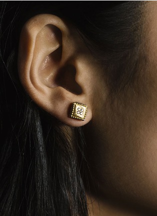 Detail View - Click To Enlarge - ROBERTO COIN - ‘PALAZZO DUCALE’ DIAMOND RUBY 18K GOLD STUD EARRINGS