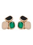 Main View - Click To Enlarge - ROBERTO COIN - Black Amphibole Jade' Diamond Ruby Black Jade 18K Rose Gold Earrings