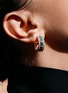 Detail View - Click To Enlarge - ROBERTO COIN - Art Deco' Diamond Ruby Black Jade 18K Rose Gold Earrings