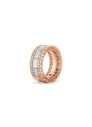 Main View - Click To Enlarge - ROBERTO COIN - Art Deco' Diamond Ruby Mother Of Pearl 18K Rose Gold Ring