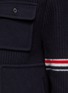  - THOM BROWNE - TRI-COLOURED ARMBANDS KNITTED WOOL WORKMAN JACKET