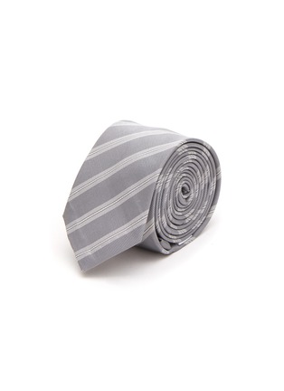 Main View - Click To Enlarge - THOM BROWNE - MICRO HAIRLINE STRIPE SILK COTTON BLEND JACQUARD TIE