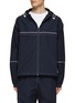 Main View - Click To Enlarge - THOM BROWNE - Contrasting Piping Oversized Hooded Track Jacket