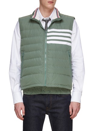Main View - Click To Enlarge - THOM BROWNE - DOWN FILLED BAR TWILL SKI VEST